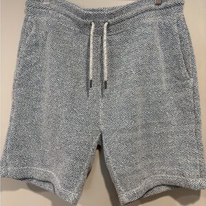 Faherty Whitewater Sweat Shorts Mens Size Large Blue Cotton Blend Drawstring